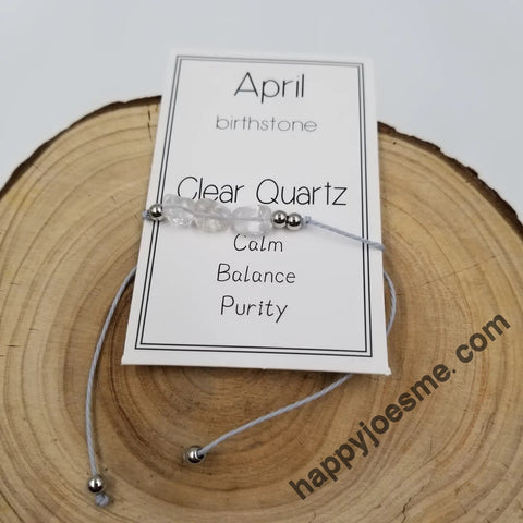 Handmade Birthday Stone Natural Stone Bracelet with Card