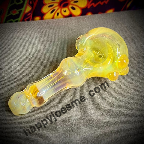 Thick Hourglass Fumed Yellow Handpipe//Beakner